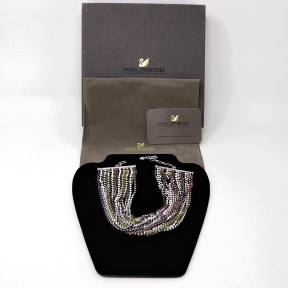 Daniel Swarovski Atelier Rare Signed Multi Strand Rainbow Choker Necklace - Picture 9 of 13